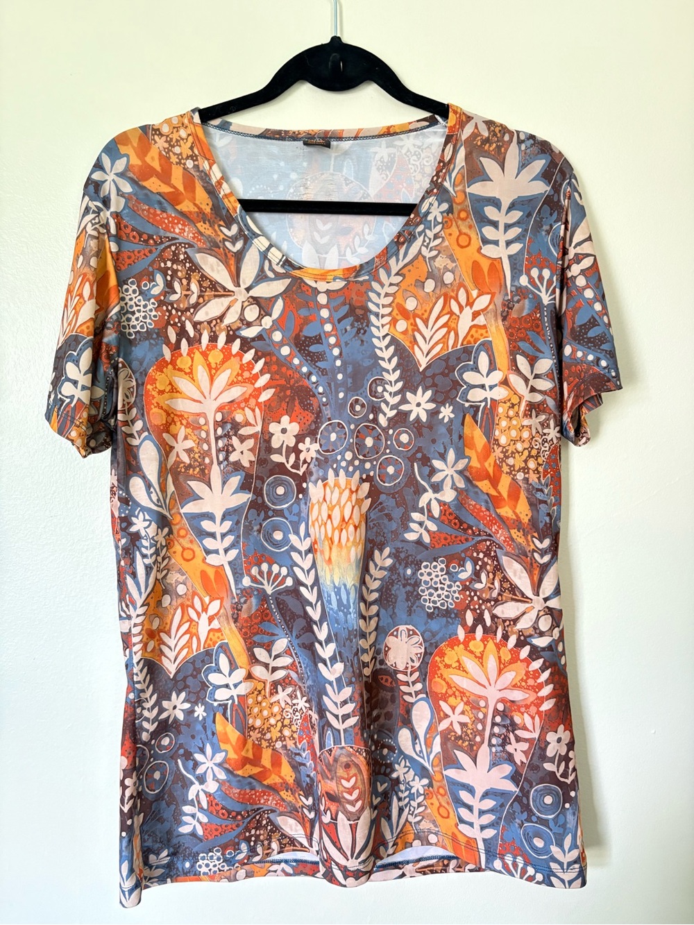 Ojai Stretch Knit Floral Yoga Top Size Large